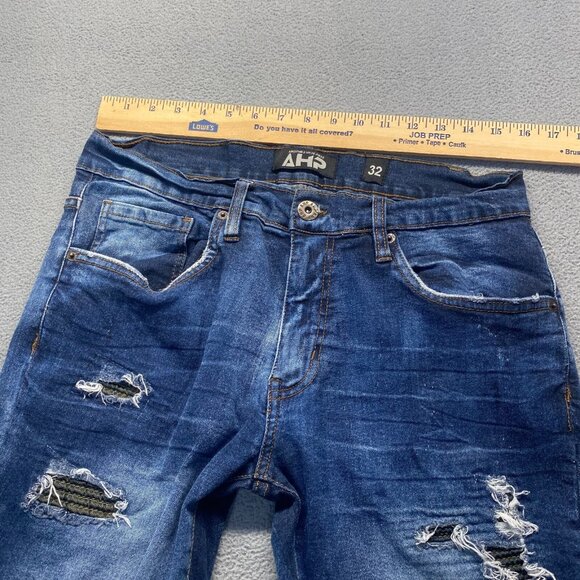 AHP Another Hype Piece Jean Men 32 Bleach/Acid Wash Distressed Hip Hop,Stretch - Picture 4 of 16